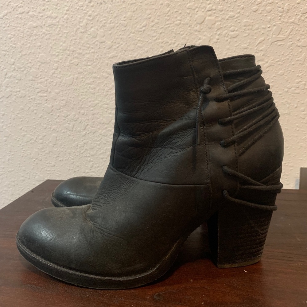 Steve Madden black lace booties
